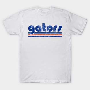Vintage Gators Retro Three Stripes Weathered T-Shirt